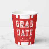 Bewerkbare achtergrondkleurvariatie Afstuderen Papieren Bekers (Achterkant)