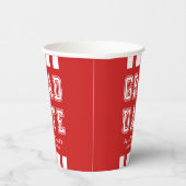 Bewerkbare achtergrondkleurvariatie Afstuderen Papieren Bekers (Rechts)