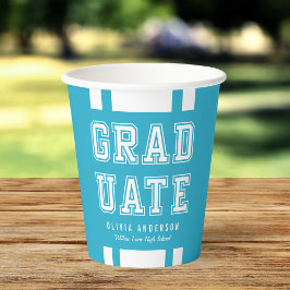 Bewerkbare achtergrondkleurvariatie Afstuderen Papieren Bekers