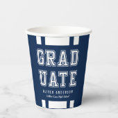 Bewerkbare achtergrondkleurvariatie Afstuderen Papieren Bekers (Voorkant)