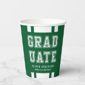 Bewerkbare achtergrondkleurvariatie Afstuderen Papieren Bekers (Achterkant)