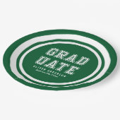 Bewerkbare achtergrondkleurvariatie Afstuderen Papieren Bordje (Gekanteld)