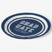 Bewerkbare achtergrondkleurvariatie Afstuderen Papieren Bordje (Gekanteld)