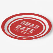 Bewerkbare achtergrondkleurvariatie Afstuderen Papieren Bordje (Gekanteld)