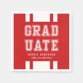 Bewerkbare achtergrondkleurvariatie Afstuderen Servet