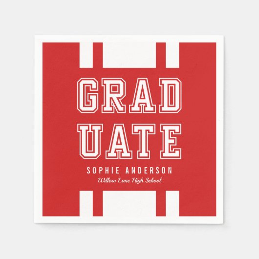 Bewerkbare achtergrondkleurvariatie Afstuderen Servet (Voorkant)