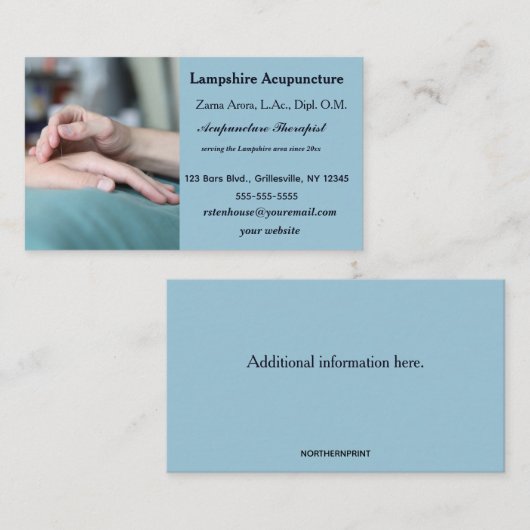 Bewerkbare acupunctuur visitekaartje (Voorkant / Achterkant)