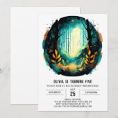 Bewerkbare Adventure Natuur Woodland Birthday Kaart (Voorkant / Achterkant)