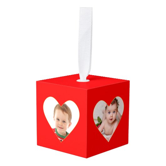 Bewerkbare afbeeldingen met rode kerst decoratie (Voorkant hoekig)