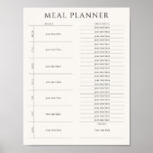 Bewerkbare afdrukbare moderne wekelijkse maaltijdp poster (Voorkant)