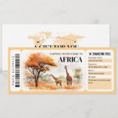 Bewerkbare Africa Boarding Pass Vliegticket Kaart (Voorkant / Achterkant)