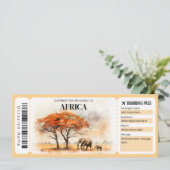 Bewerkbare Africa Boarding Pass Vliegticket Kaart (Staand voorkant)