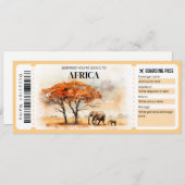 Bewerkbare Africa Boarding Pass Vliegticket Kaart (Voorkant / Achterkant)