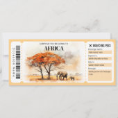 Bewerkbare Africa Boarding Pass Vliegticket Kaart (Voorkant)