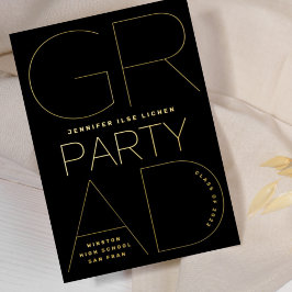 Bewerkbare AFSTUDEERDER PARTY | Klasse van 2024 Go Folie Uitnodiging