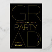 Bewerkbare AFSTUDEERDER PARTY | Klasse van 2024 Go Folie Uitnodiging (Voorkant)