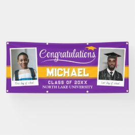 Bewerkbare Afstuderen Banner Toen En Nu W Foto's