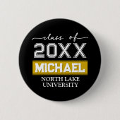 Bewerkbare Afstuderen Button met Naam & School (Voorkant)