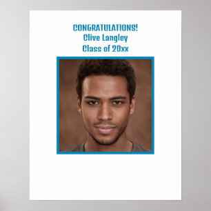 Bewerkbare Afstuderen fotohandtekeningen Poster