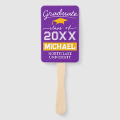 Bewerkbare Afstuderen Garden Flag Naam & School Na Handwaaier (Voorkant)