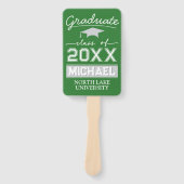 Bewerkbare Afstuderen Garden Flag Naam & School Na Handwaaier (Voorkant)