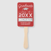 Bewerkbare Afstuderen Garden Flag Naam & School Na Handwaaier (Voorkant)