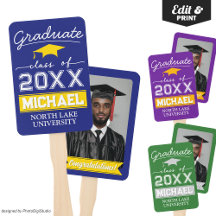 Bewerkbare Afstuderen Garden Flag Naam & School Na