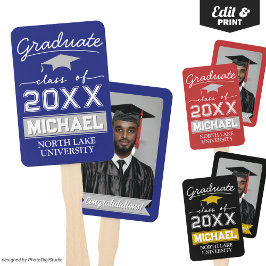 Bewerkbare Afstuderen Garden Flag Naam & School Na Handwaaier