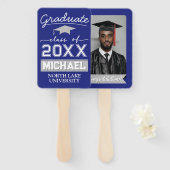 Bewerkbare Afstuderen Garden Flag Naam & School Na Handwaaier (Voorkant en achterkant)