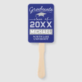 Bewerkbare Afstuderen Garden Flag Naam & School Na Handwaaier (Voorkant)