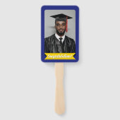 Bewerkbare Afstuderen Garden Flag Naam & School Na Handwaaier (Achterkant)