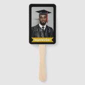 Bewerkbare Afstuderen Hand Fan met Naam & School Handwaaier (Achterkant)