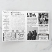 Bewerkbare Afstuderen krantenaankondigingsuitnodig Kaart (Binnen)