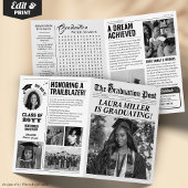 Bewerkbare Afstuderen krantenaankondigingsuitnodig Kaart