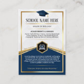 Bewerkbare Afstuderen Trading Kaart Elegant Blue G Contactkaartje (Achterkant)