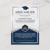 Bewerkbare Afstuderen Trading Kaart Elegant Blue S Contactkaartje (Achterkant)