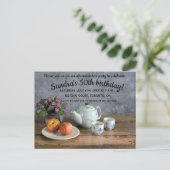 Bewerkbare Afternoon Tea Party Invitation Briefkaa Uitnodiging Briefkaart (Staand voorkant)