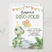 Bewerkbare AGE T-Rex Dinosaurs Verjaardag Fun Scha Kaart (Voorkant)