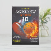 Bewerkbare All Star Sports verjaardagsuitnodiging Kaart (Staand voorkant)