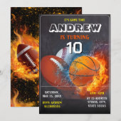 Bewerkbare All Star Sports verjaardagsuitnodiging Kaart (Voorkant / Achterkant)