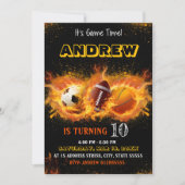 Bewerkbare All Star Sports verjaardagsuitnodiging Kaart (Voorkant)