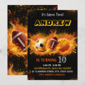 Bewerkbare All Star Sports verjaardagsuitnodiging Kaart (Voorkant / Achterkant)