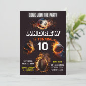 Bewerkbare All Star Sports verjaardagsuitnodiging Kaart (Staand voorkant)