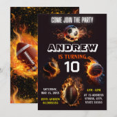 Bewerkbare All Star Sports verjaardagsuitnodiging Kaart (Voorkant / Achterkant)