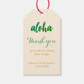 Bewerkbare Aloha Tropische Bruidsfeest Cadeaulabel (Voorkant)