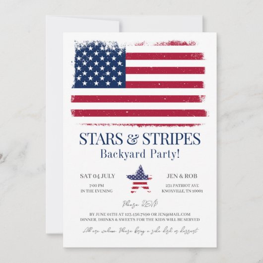 Bewerkbare Amerikaanse vlag 4 juli Kaart (Voorkant)