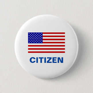 Bewerkbare Amerikaanse vlag en burgertekst Ronde Button 5,7 Cm