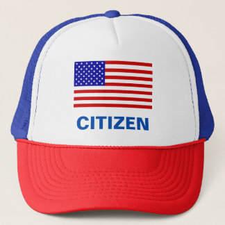 Bewerkbare Amerikaanse vlag en burgertekst Trucker Pet