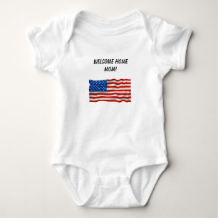Bewerkbare Amerikaanse vlag Welkom thuis moeder Romper