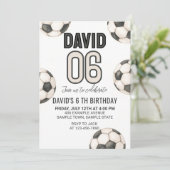 Bewerkbare ANY AGE Voetbal Verjaardagsfeest Uitnod Kaart (Staand voorkant)